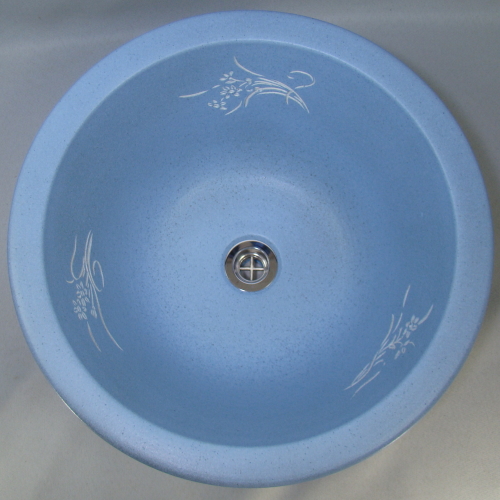 1104 菖蒲柄彫り手洗い器