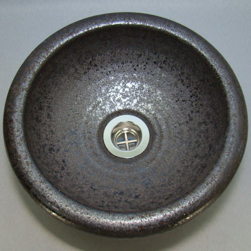G-004 黒釉ツバ付(ミニ)手洗い器
