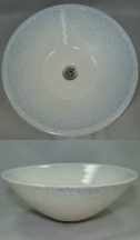 W-01 白青流しソリ型（大）手洗い器　手洗鉢　信楽焼　陶器　ちっちゃな壱番星