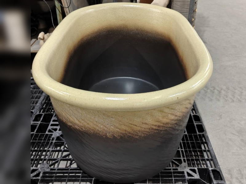信楽焼　陶器　風呂　W1300 陶器風呂 小判型 制作 製作　販売 注文　激安　　製造　窯元