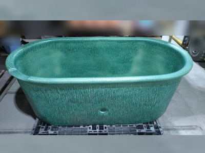 信楽焼　陶器　風呂　小判型 HURO-B1600 陶器 風呂 信楽焼 小判型 制作 販売 注文