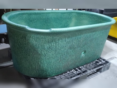 信楽焼　陶器　風呂　小判型 HURO-B1600 陶器 風呂 信楽焼 小判型 制作 販売 注文