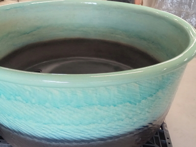 信楽焼　陶器風呂丸型φ1400×H600 陶器 風呂 信楽焼 丸型 おわん型 制作 販売 注文